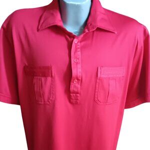 XL Vintage 80's Golf Shirt Featherlock Tall XL Red Polo 60% Polyester 40% Cotton